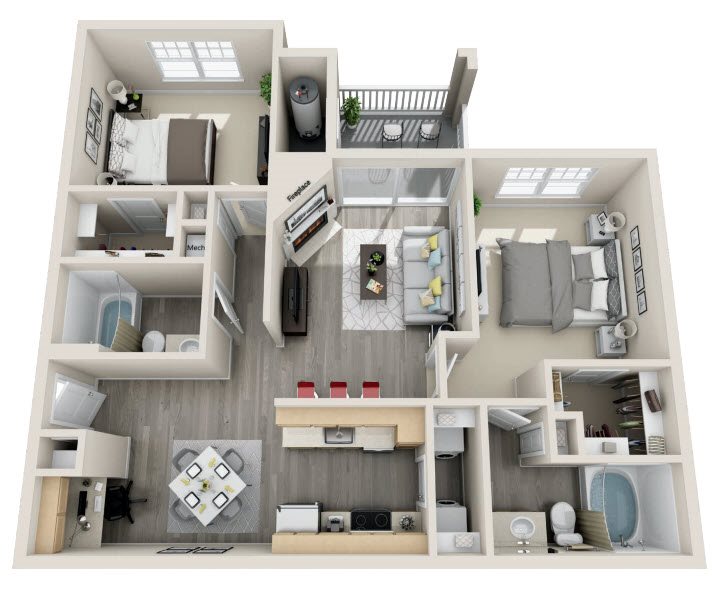 The Ashborough_Ashburn VA_Floor Plan_B_Two Bedroom Two Bathroom The Ashborough_Ashburn VA_Floor Plan_B_Two Bedroom Two Bathroom